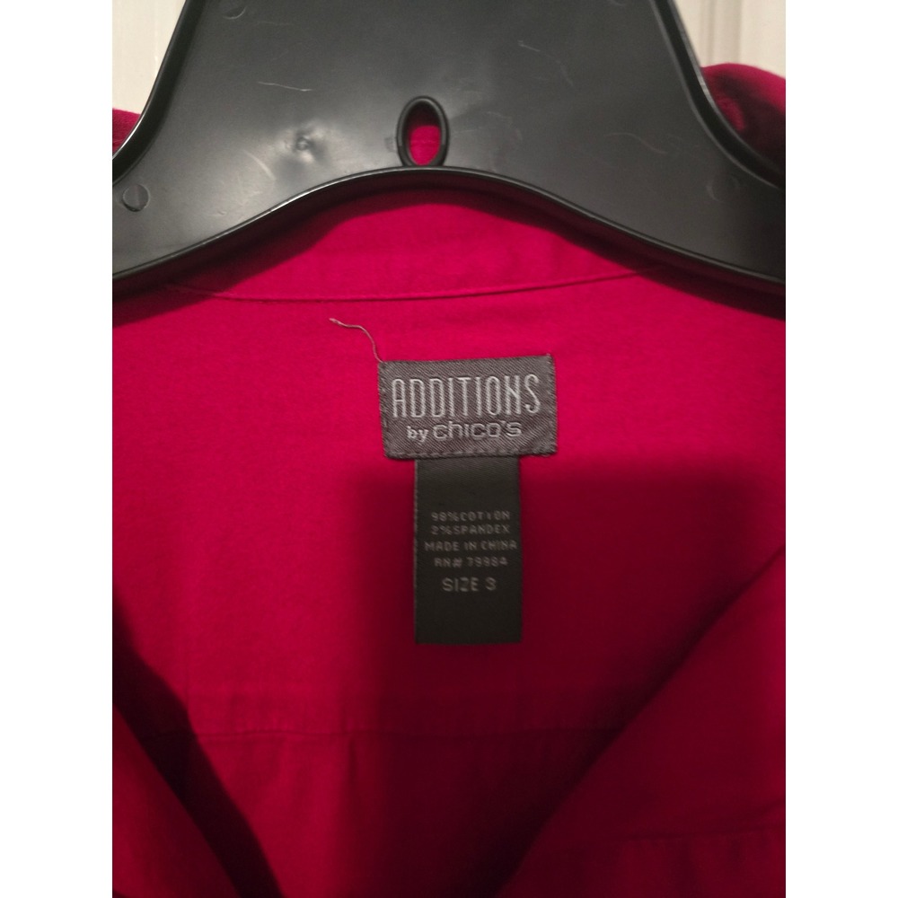 Additions by Chicos Womens Pink Button Down Shirt Cotton Blouse Size 3 - Picture 2 of 2